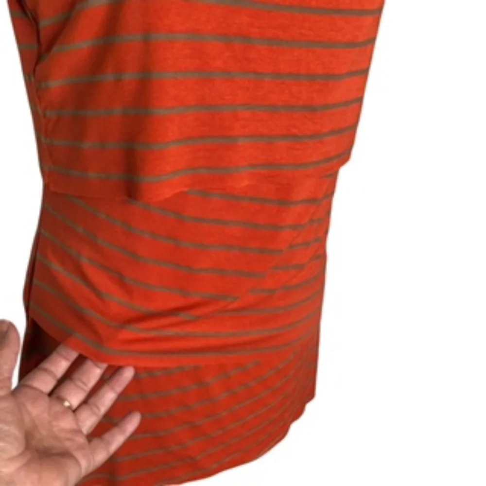 NWT V Cristina Orange/Tan Striped Fabric Layering Sleeveless Tunic Size XL - Picture 2 of 5